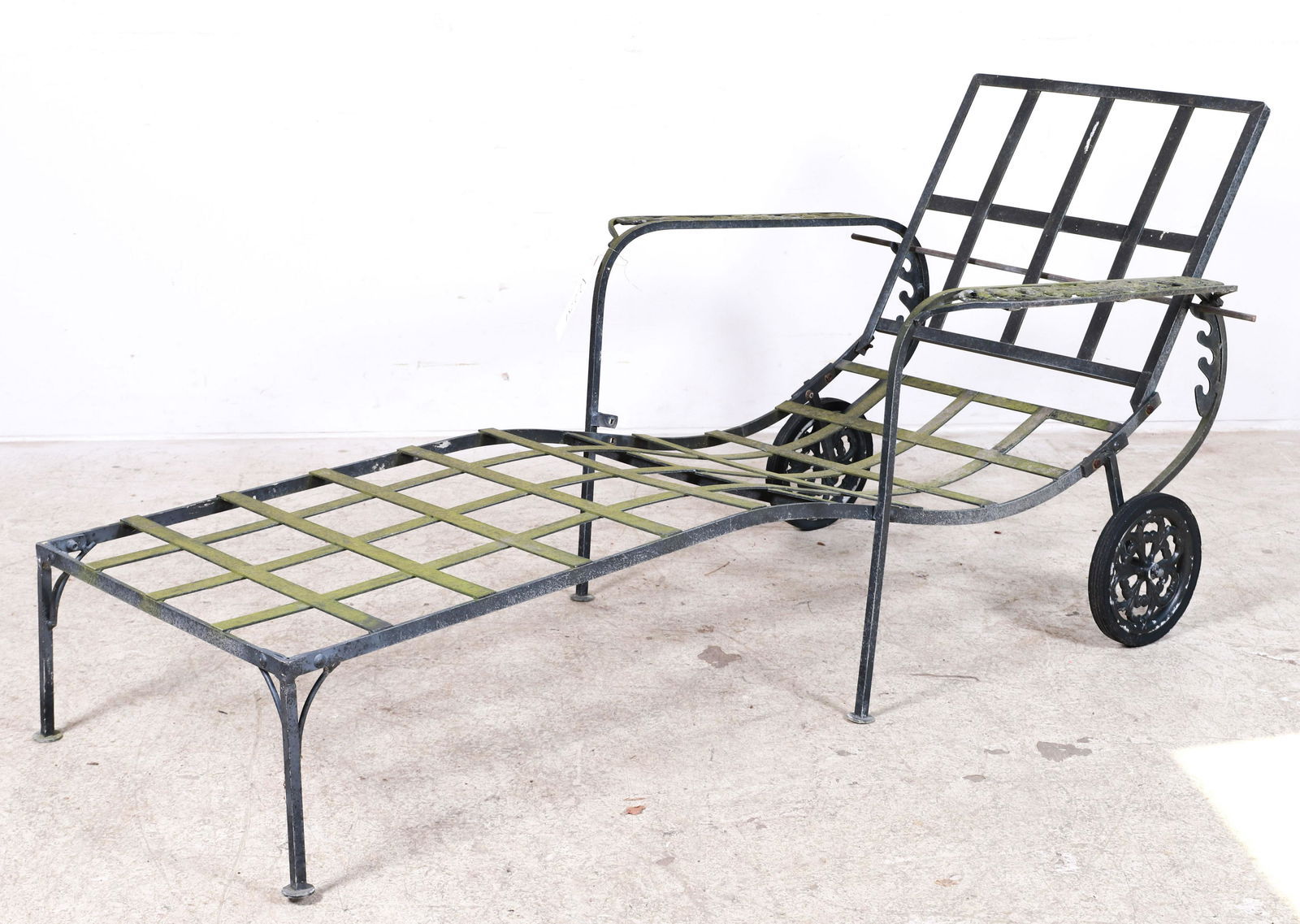 Woodard style pierced metal patio chaise lounge (1 of 2)