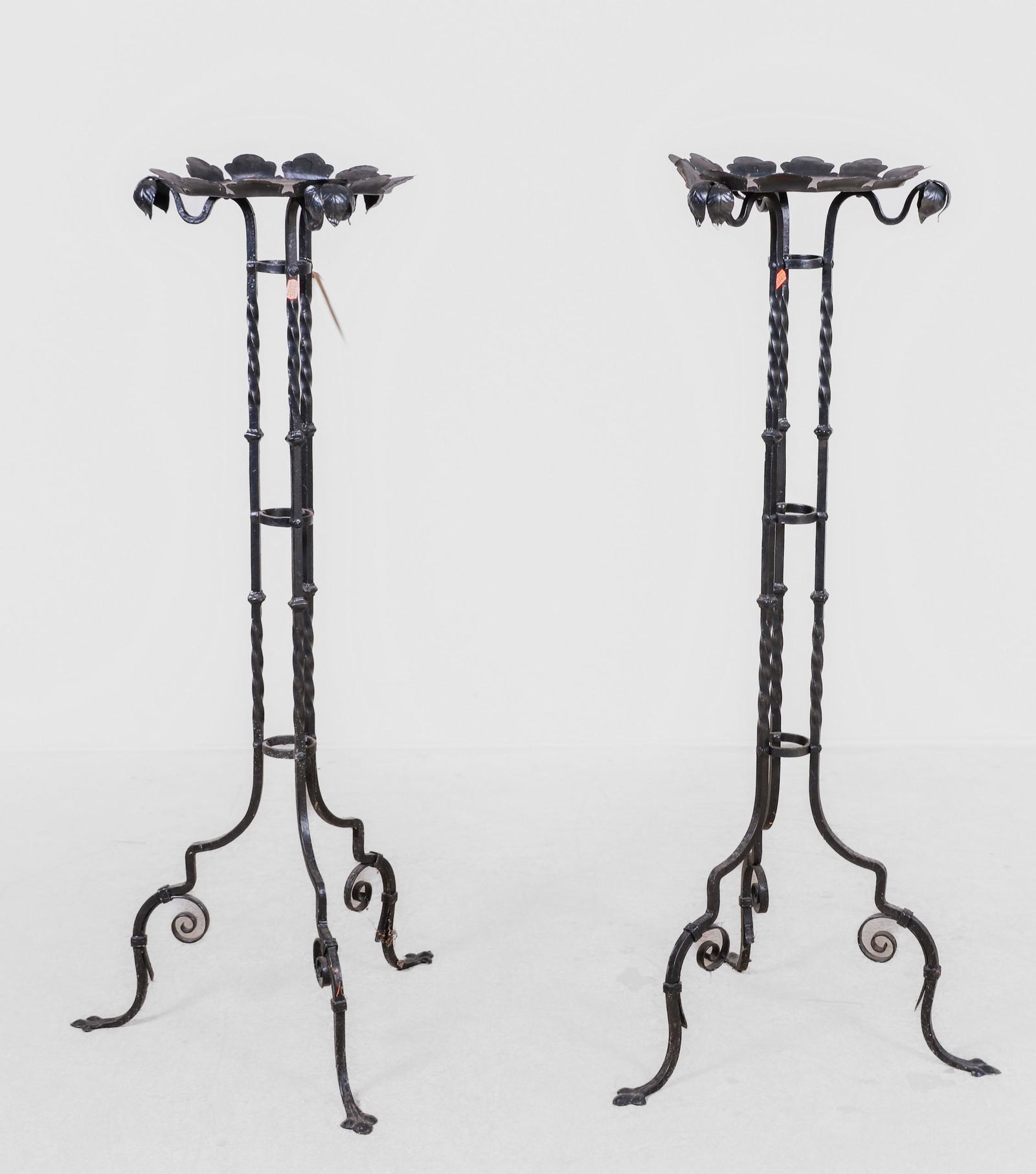 Pair twisted iron plant stands (1 of 2)