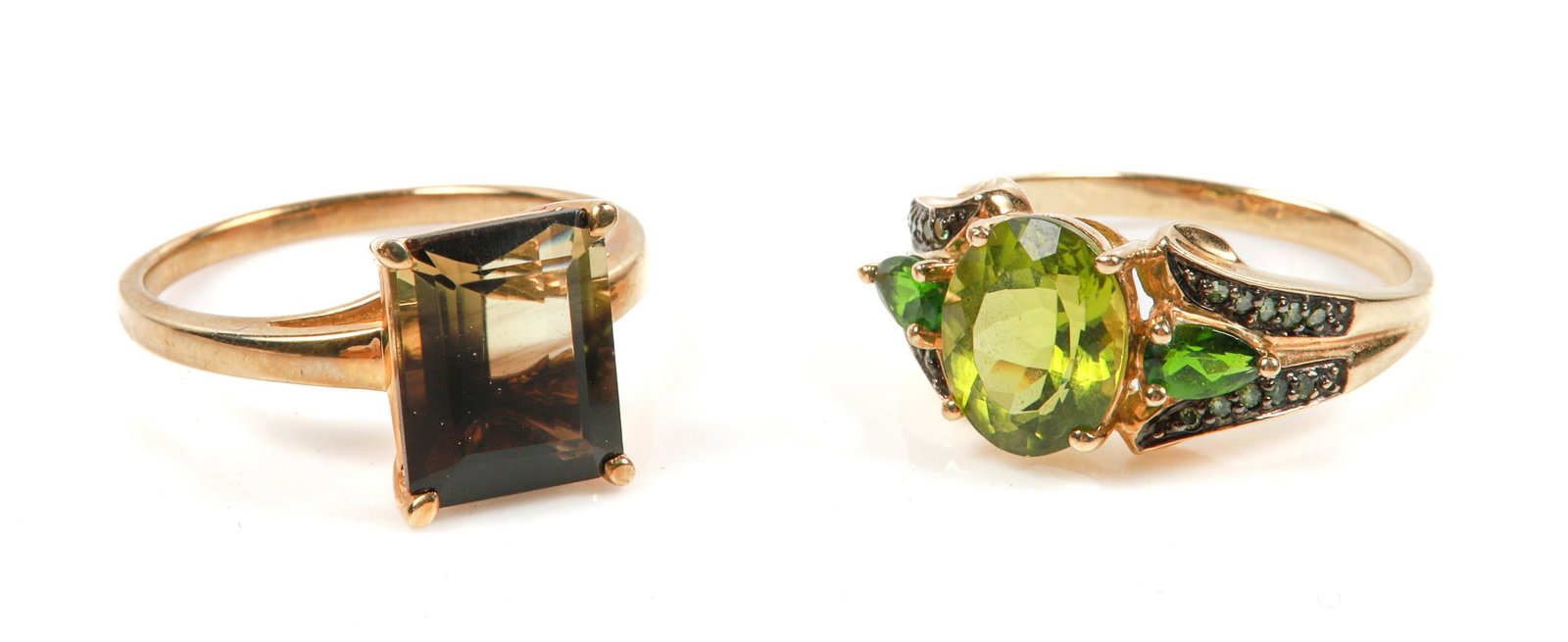 (2) 10K Yellow Gold Gemstone Ladies Rings (1 of 3)