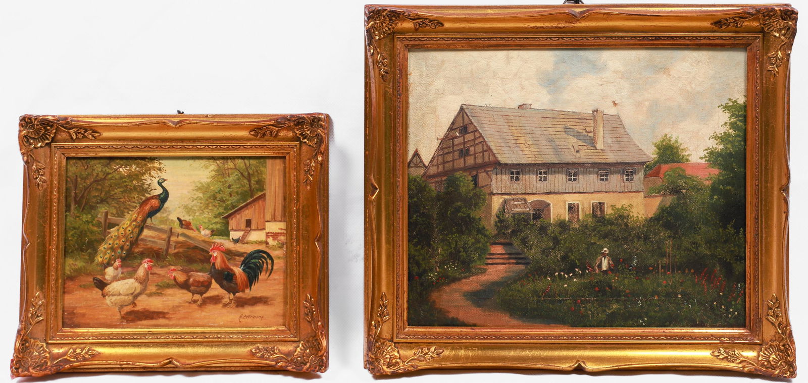 (2) Small Antique Paintings (1 of 4)