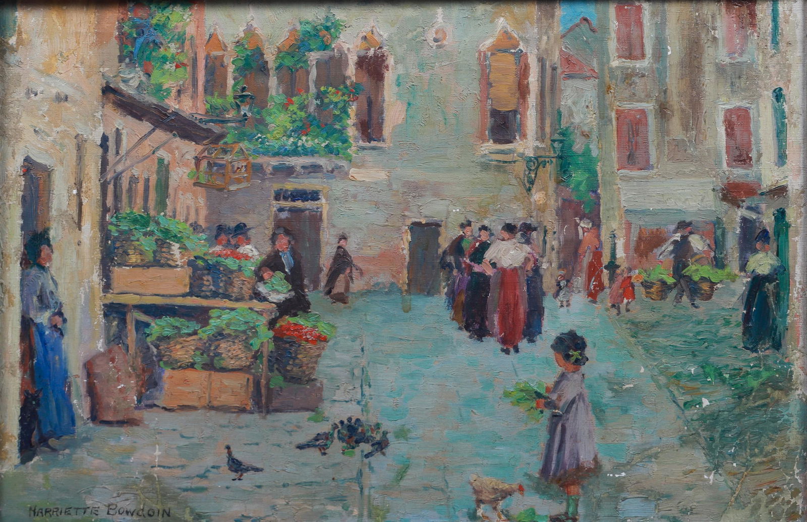 Harriette Bowdoin Painting "The Market Place" (1 of 5)