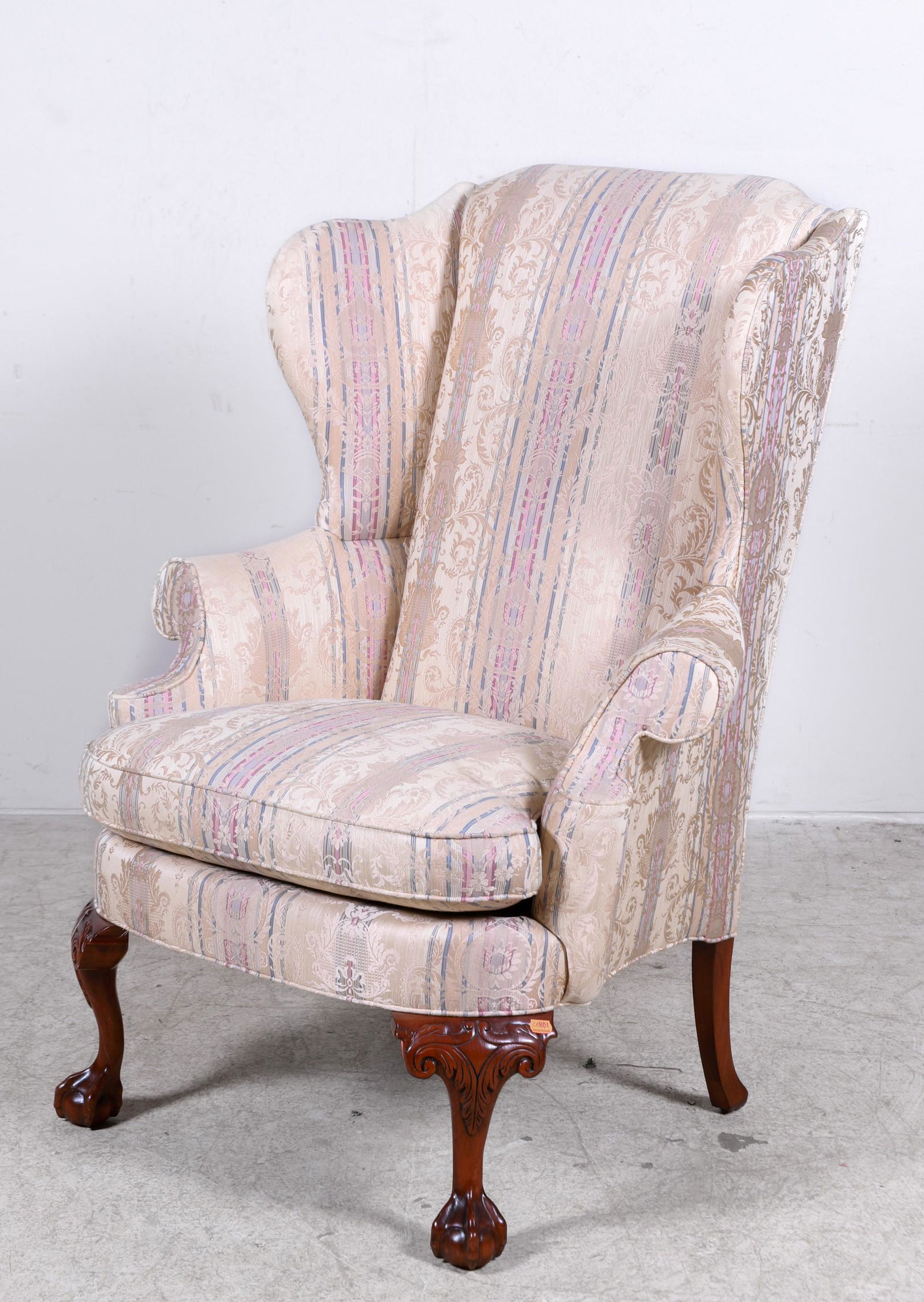 Southwood Chippendale style upholstered wing chair (1 of 4)