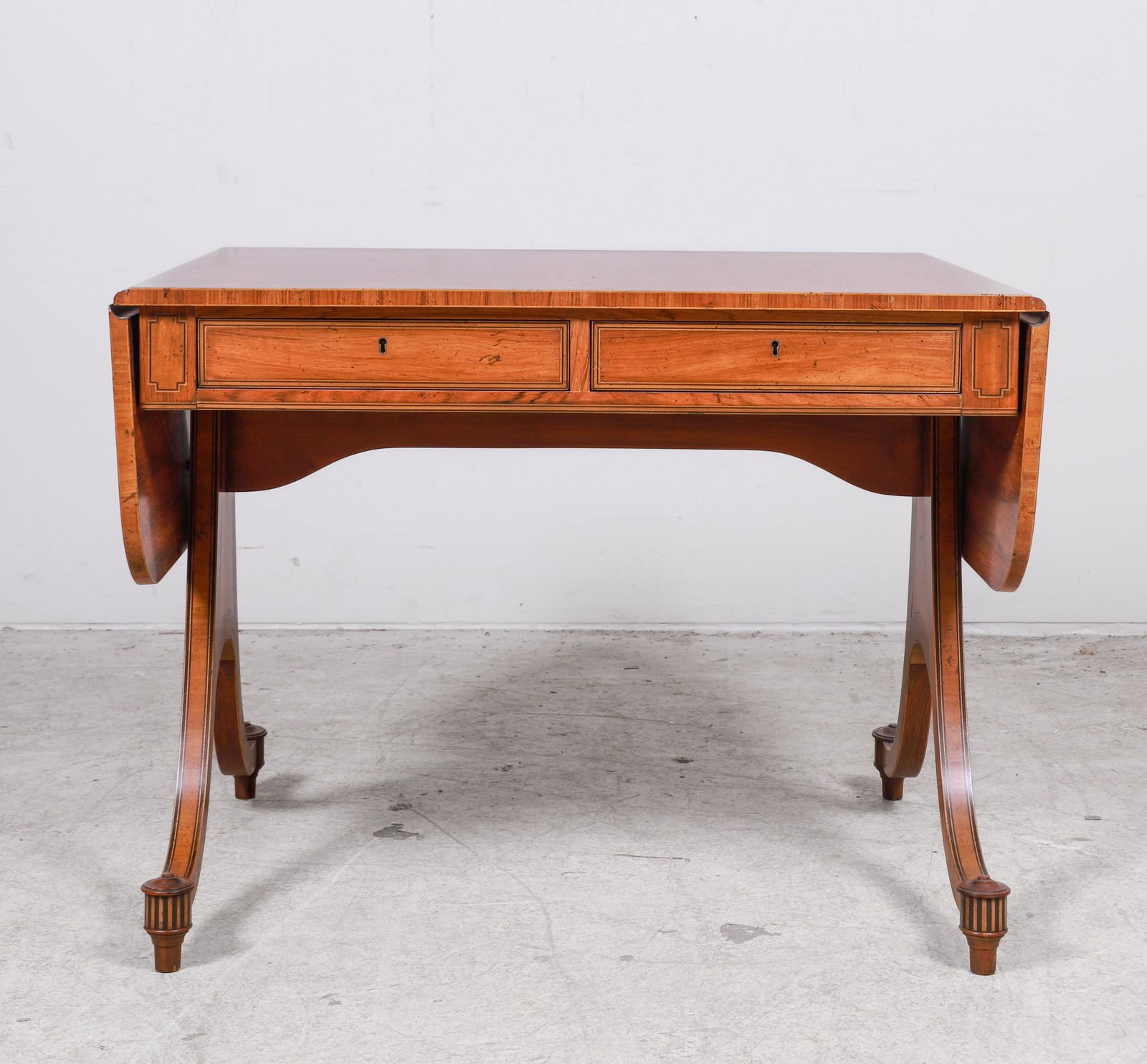 Regency style Baker banded drop leaf table/desk (1 of 4)