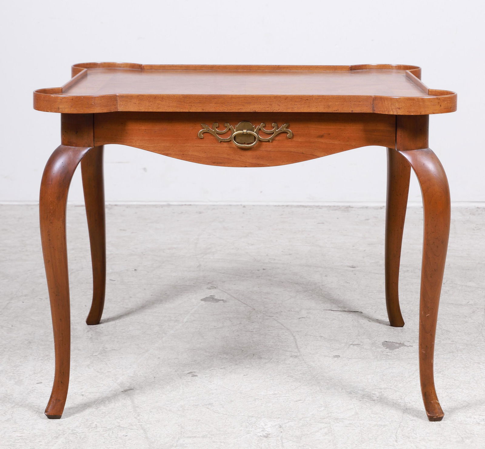 Baker walnut finished one drawer side table (1 of 4)