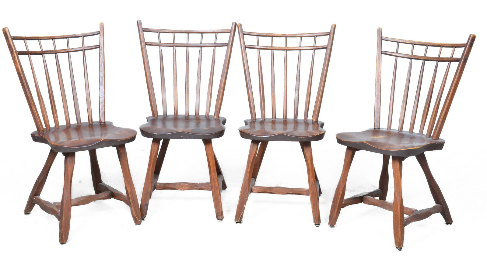 (4) Hunt Country oak side chairs: (4) Hunt Country oak side chairs, 36"h x 21"w x 20"d