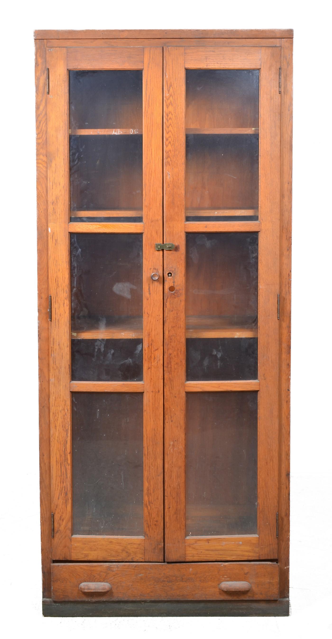 Oak 2-door paneled cabinet (1 of 7)