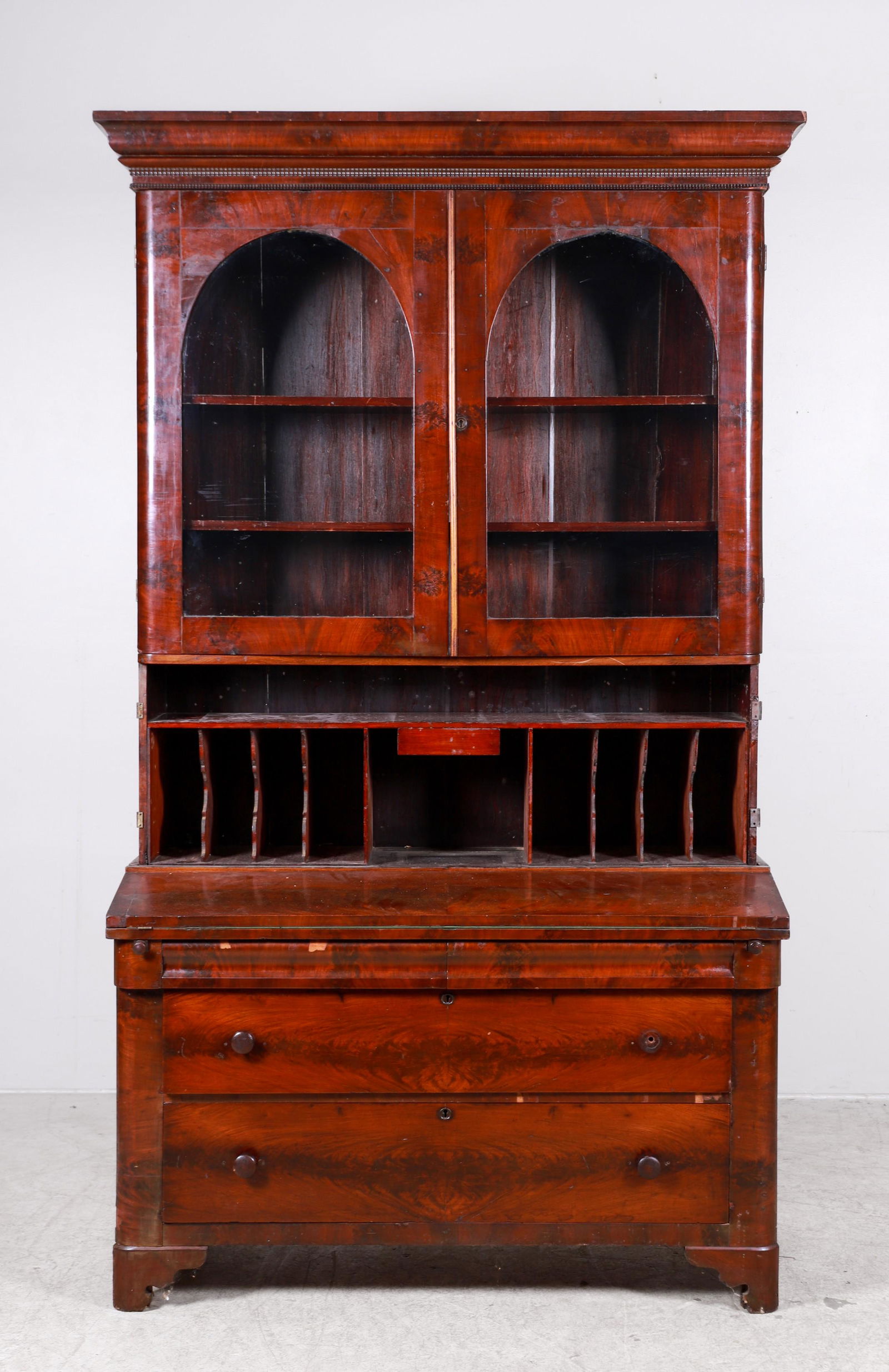 2-pc Empire style mahogany secretary desk (1 of 3)