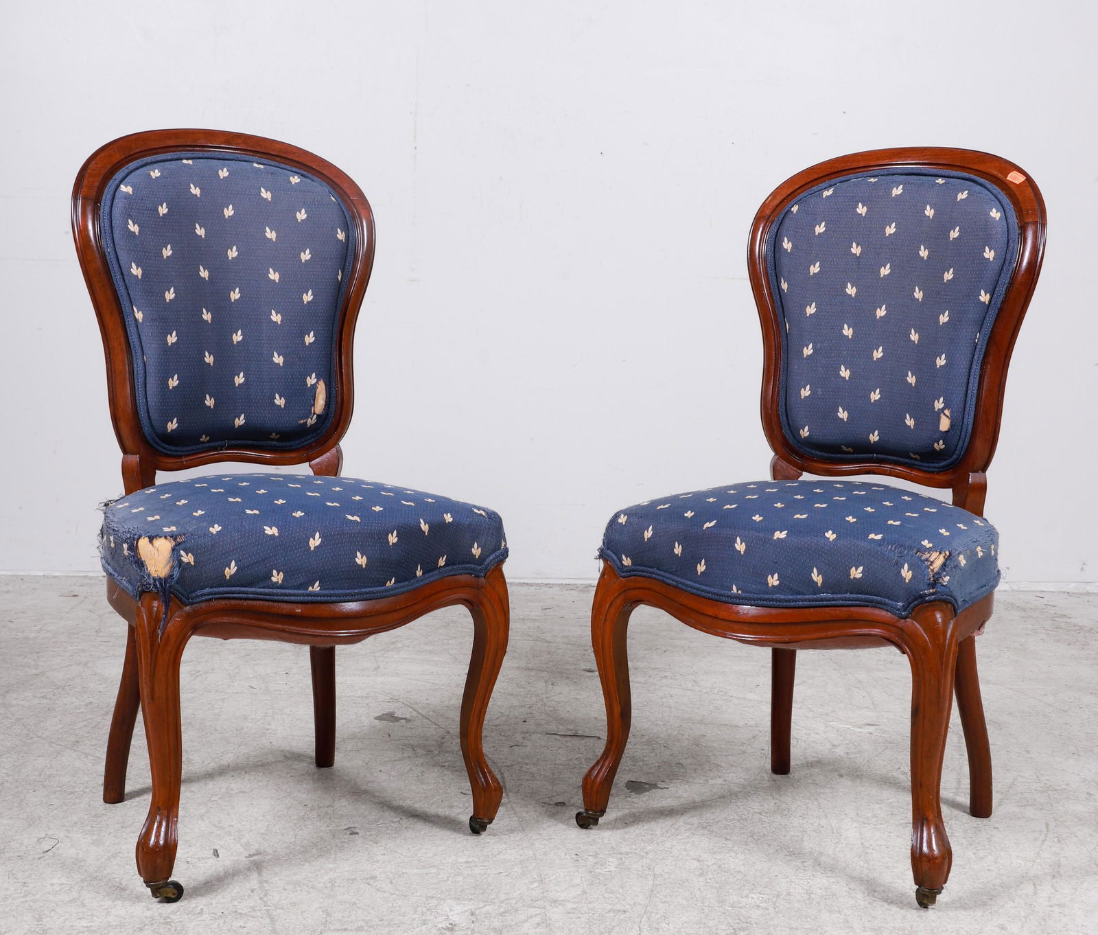 Pair Victorian mahogany side chairs (1 of 4)