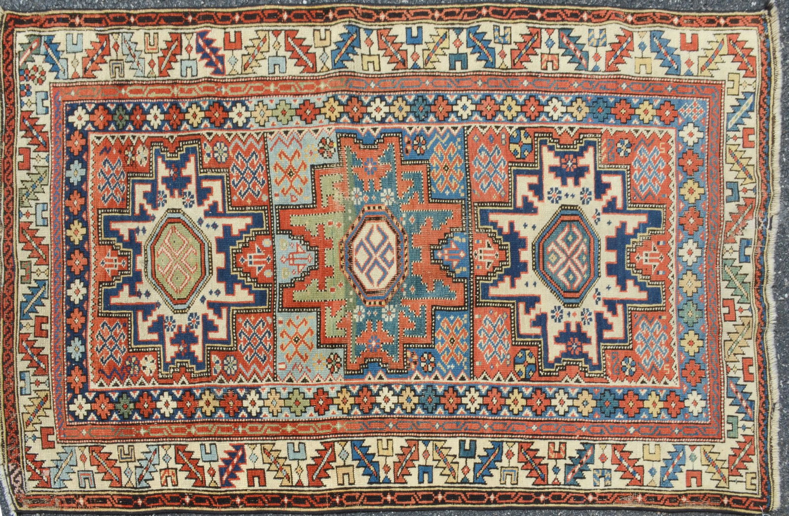 3'2" X 5'1" Antique Caucasian Lesghallie Design Rug (1 of 7)