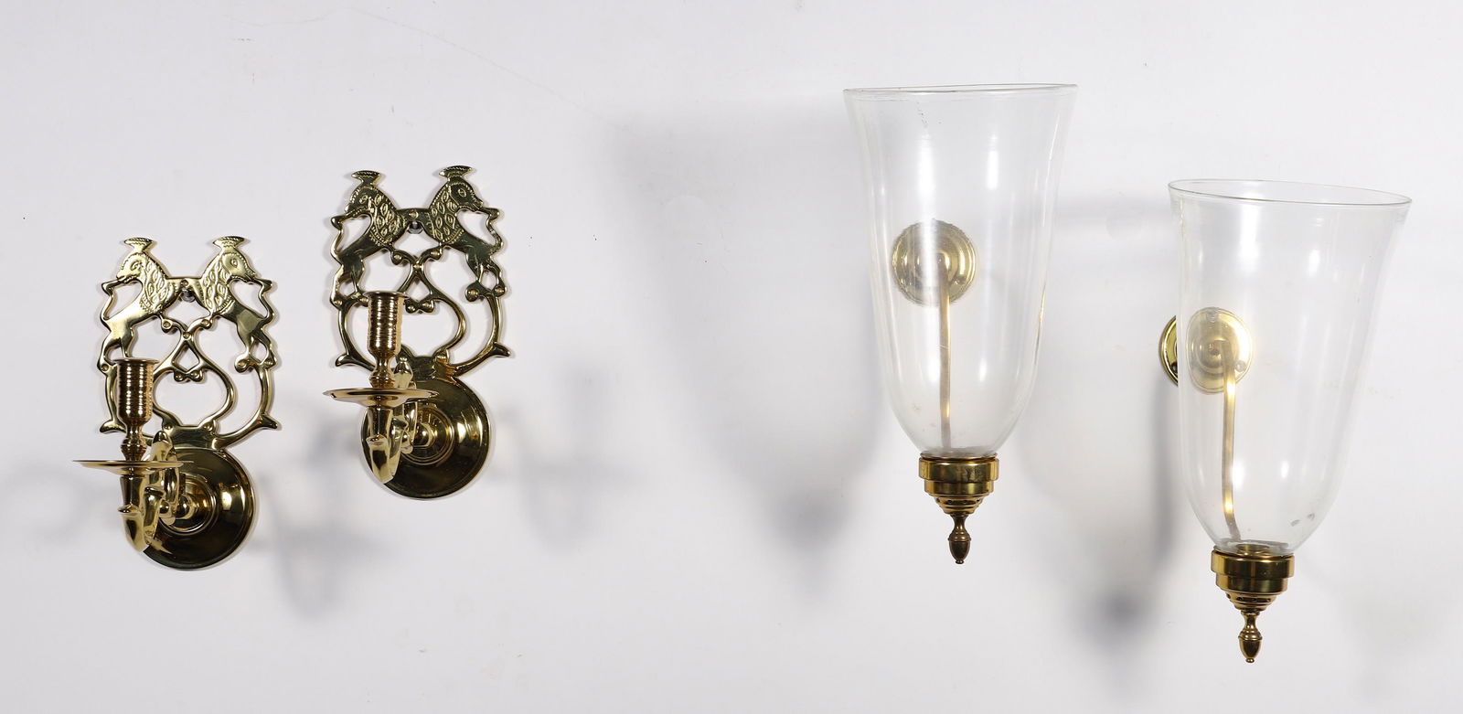 (2) Pair Virginia Metalcrafters Brass Wall Sconces (1 of 3)