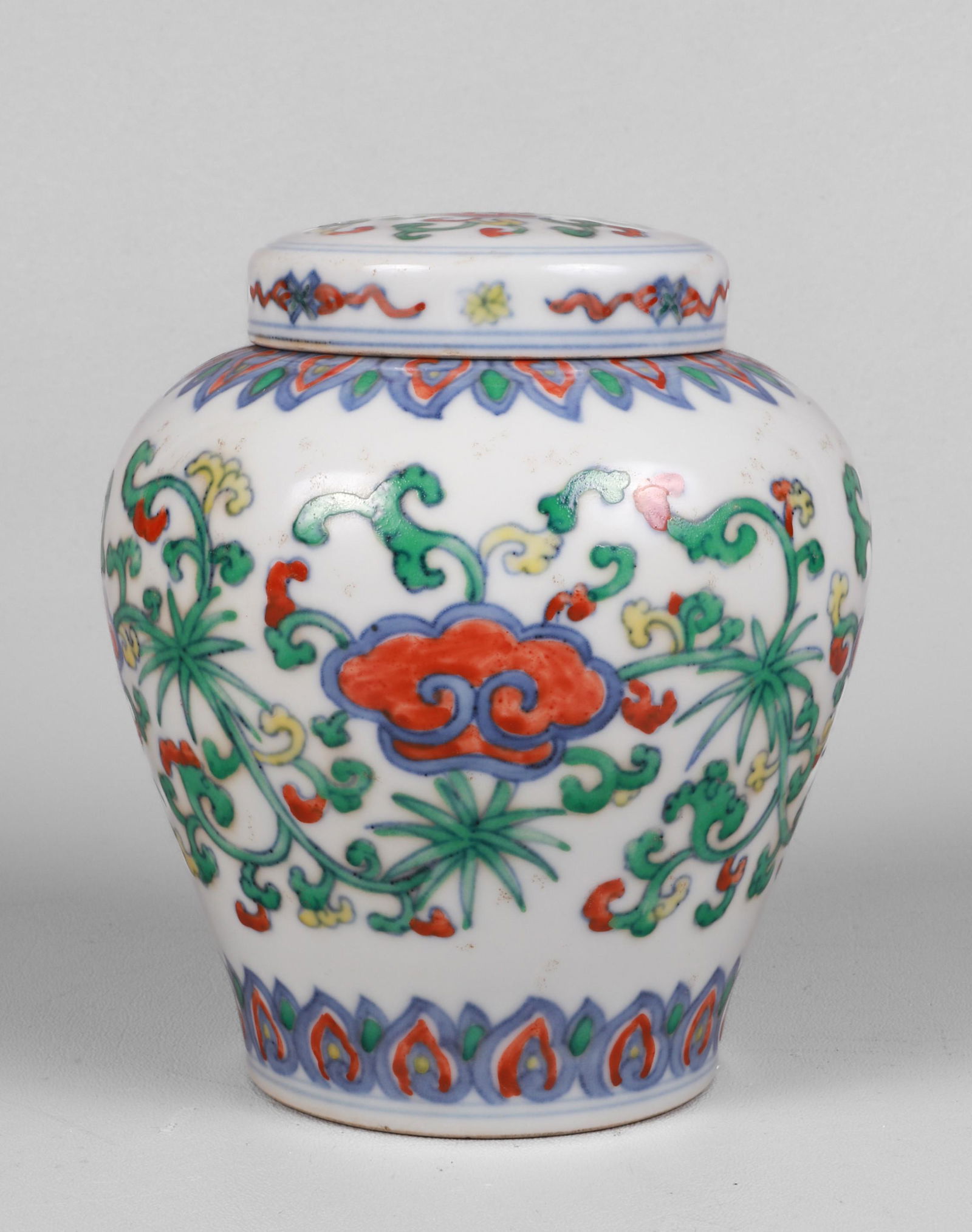 Chinese Doucai Porcelain Covered Jar (1 of 5)