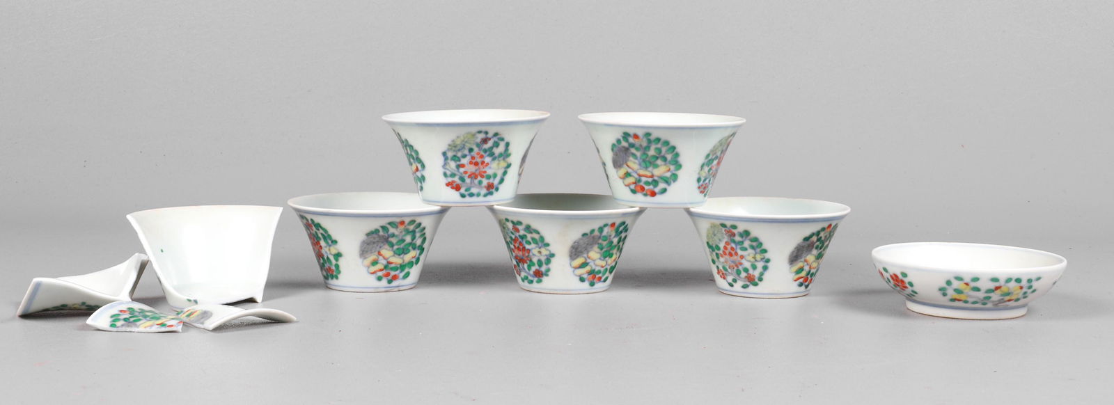 (7) Pcs Chinese Doucai Porcelain (1 of 6)