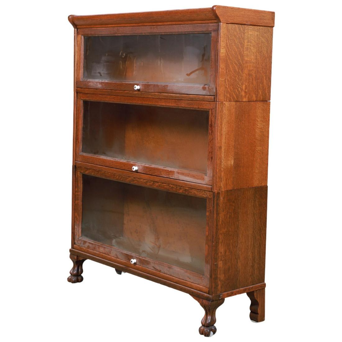 Oak 3 stack barrister bookcase (1 of 2)