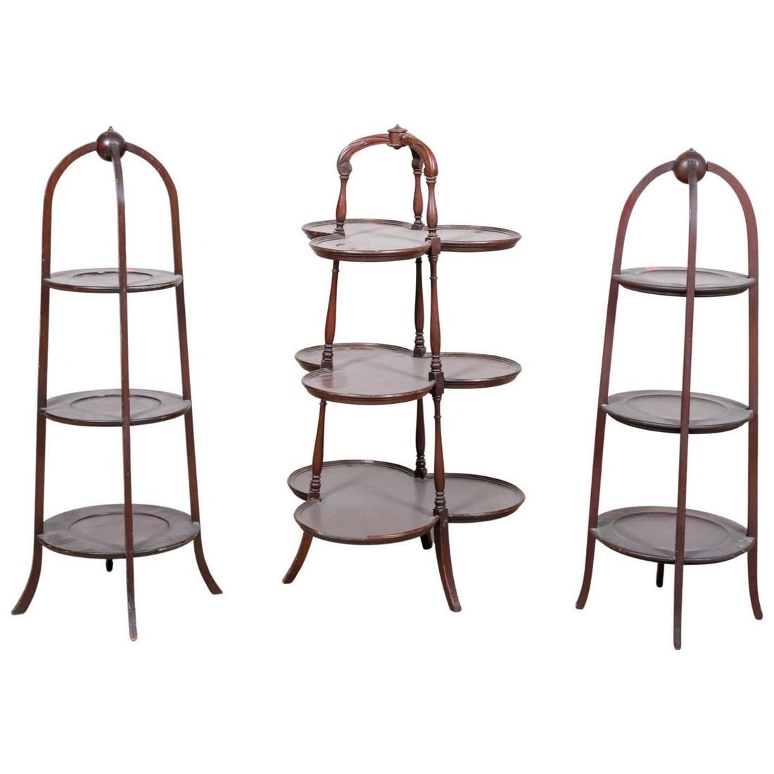 (3) Mahogany dessert stands (1 of 5)