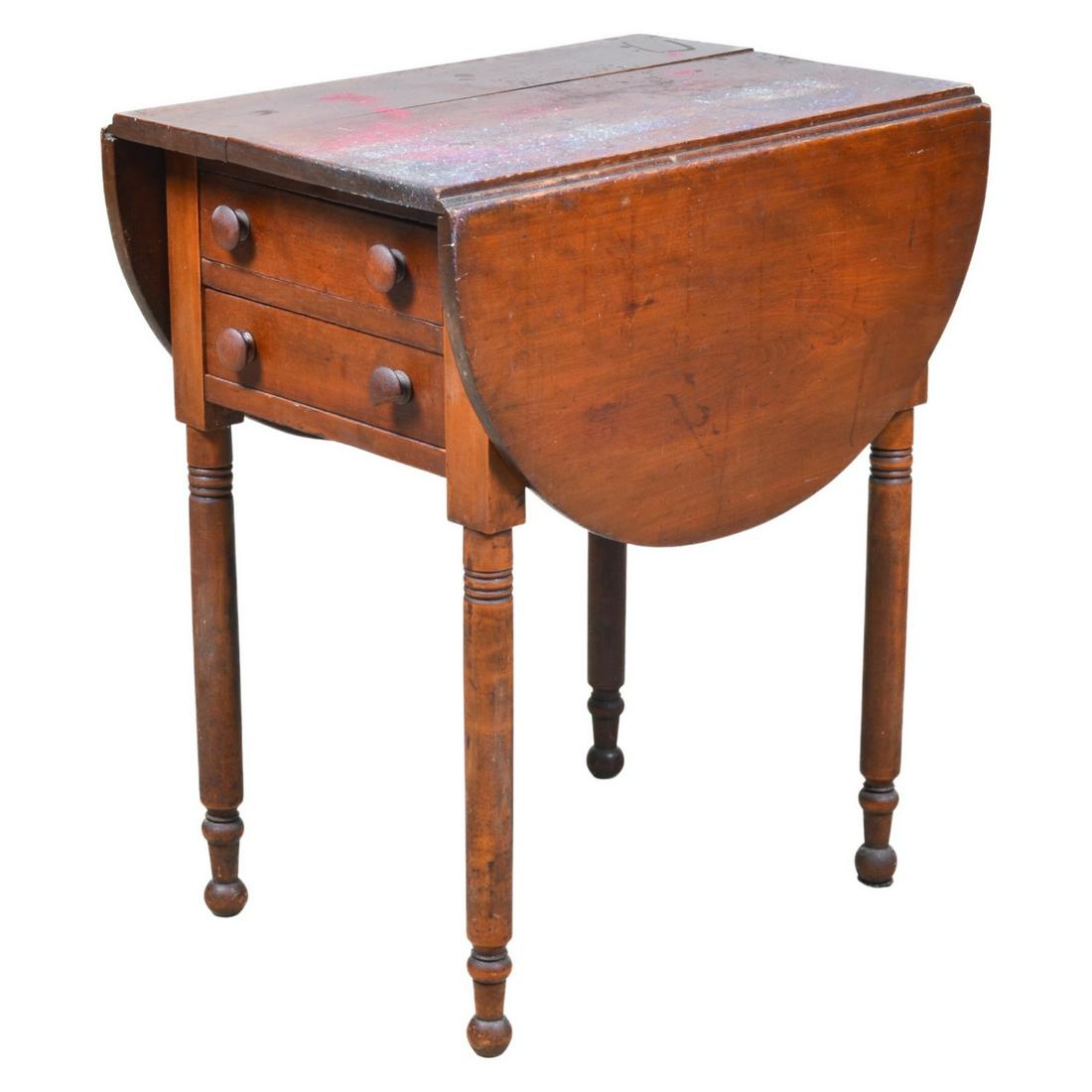 Sheraton 2-drawer drop leaf table (1 of 5)