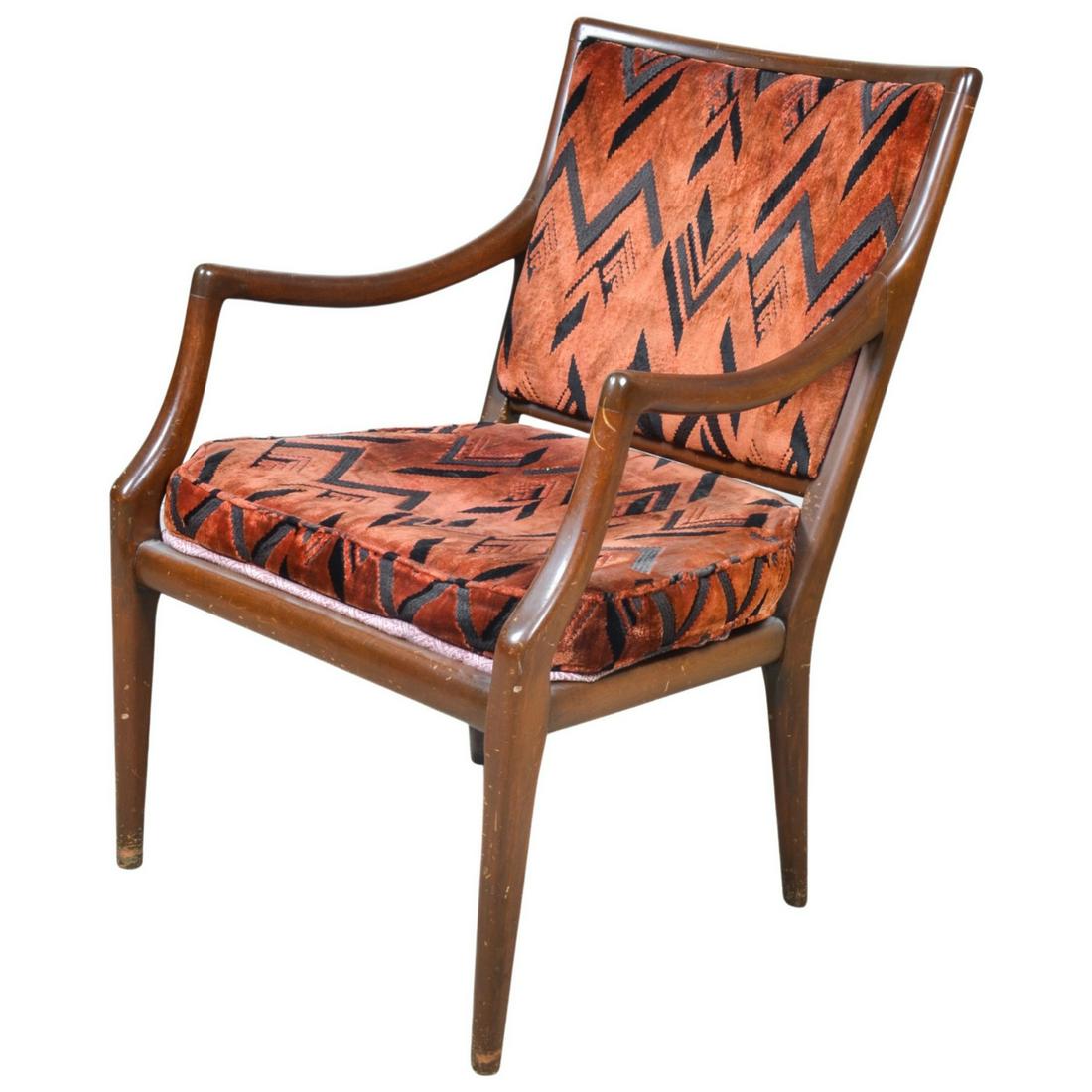 Mahogany upholstered open armchair (1 of 5)