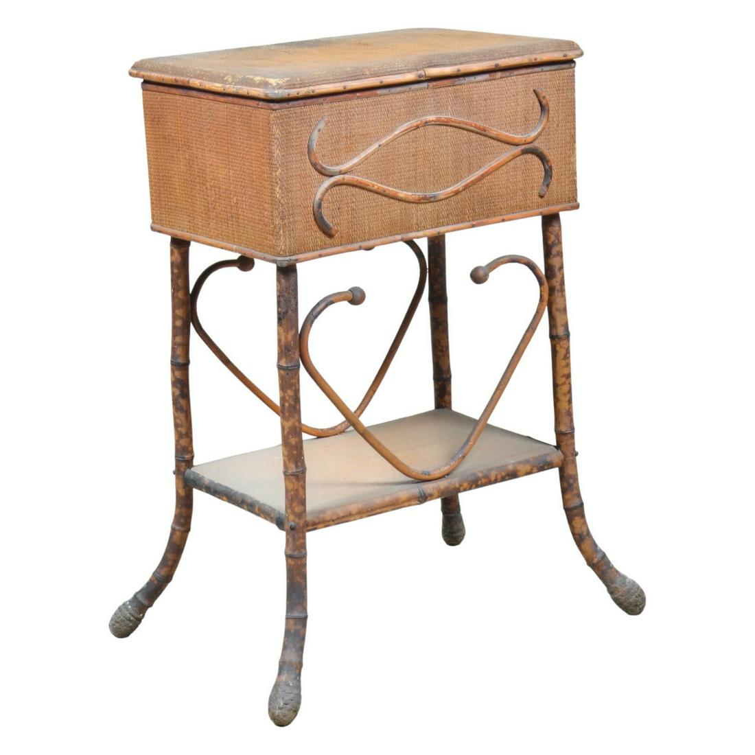 Bamboo and woven lift lid stand (1 of 7)