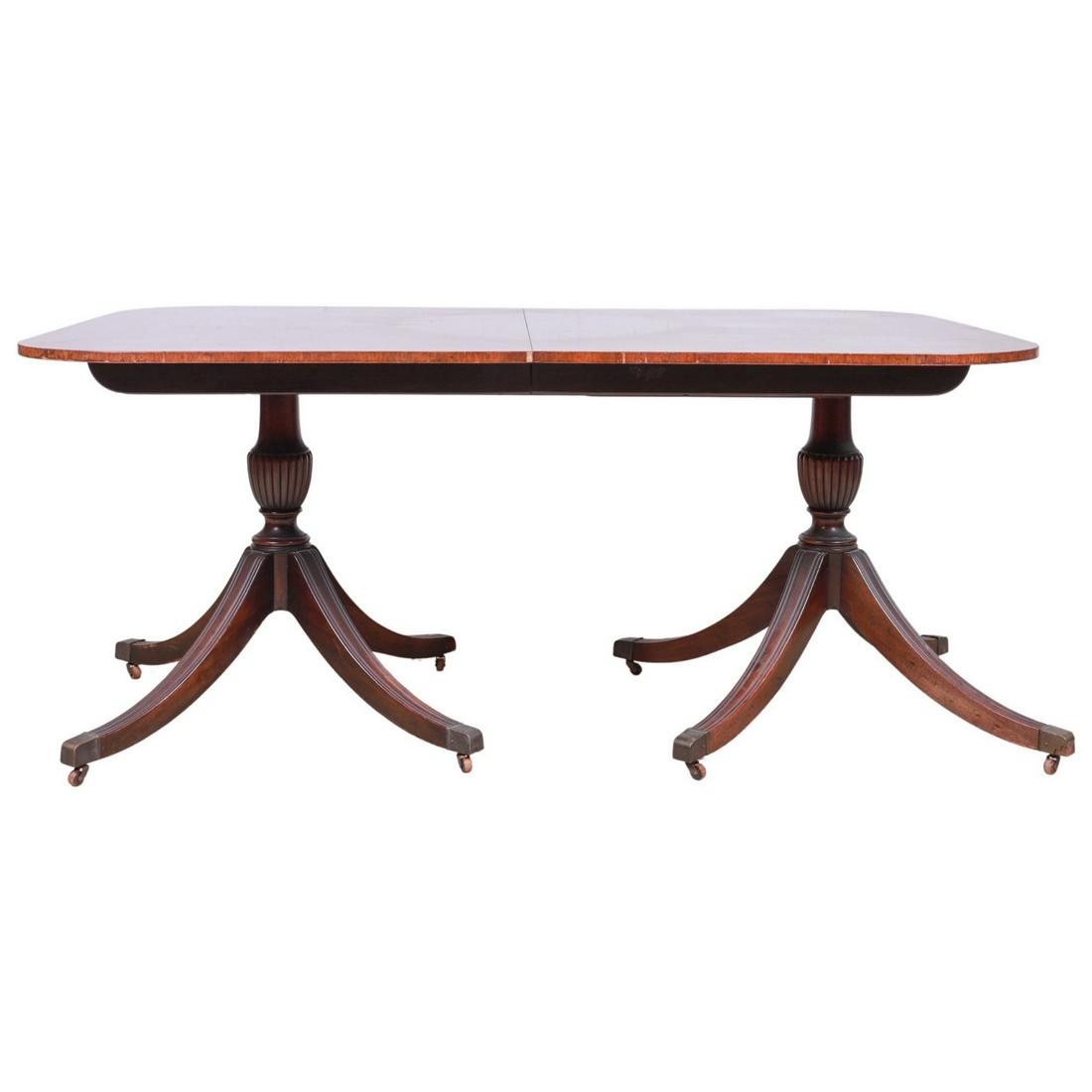 Baker Regency style mahogany pedestal dining table (1 of 4)