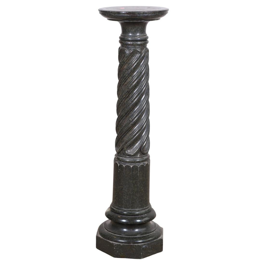 Verdigris marble pedestal (1 of 4)