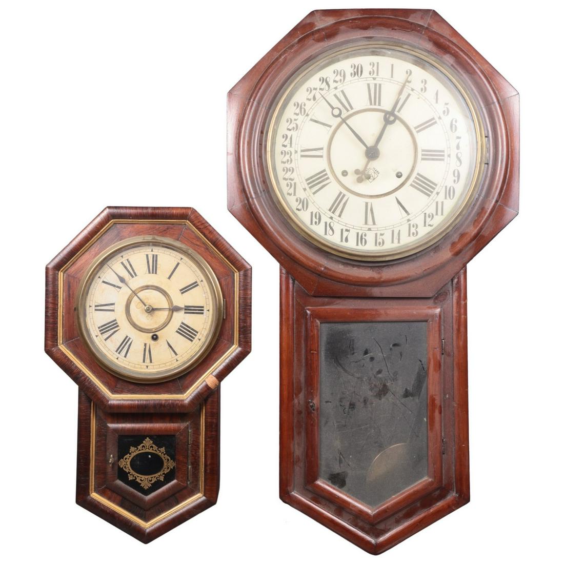 (2) Ansonia Regulator Clocks (1 of 5)