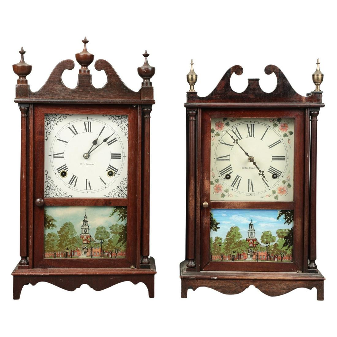 (2) Seth Thomas Miniature Pillar & Scroll Clock (1 of 4)