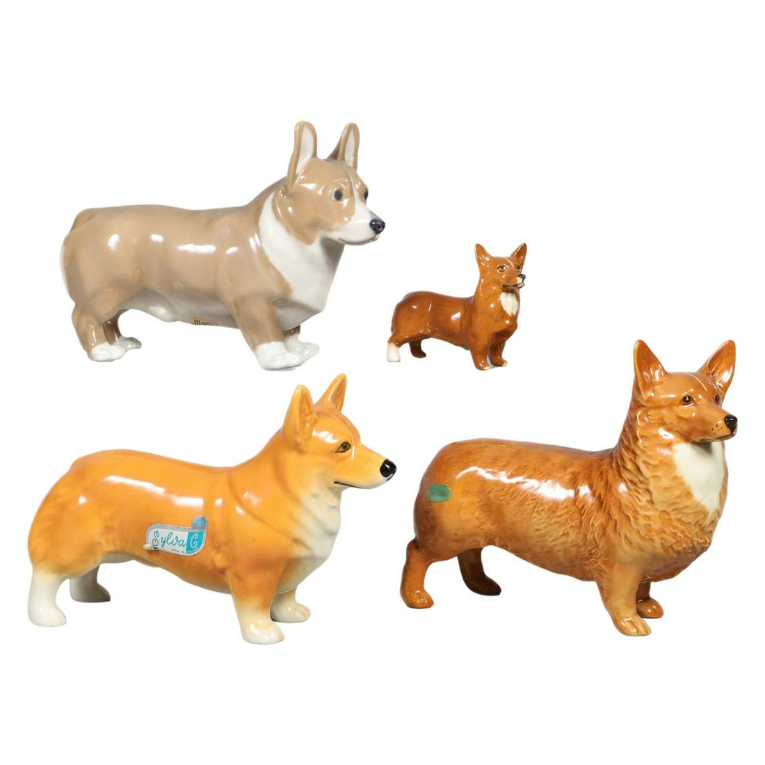 (4) Porcelain Corgi Figures (1 of 1)