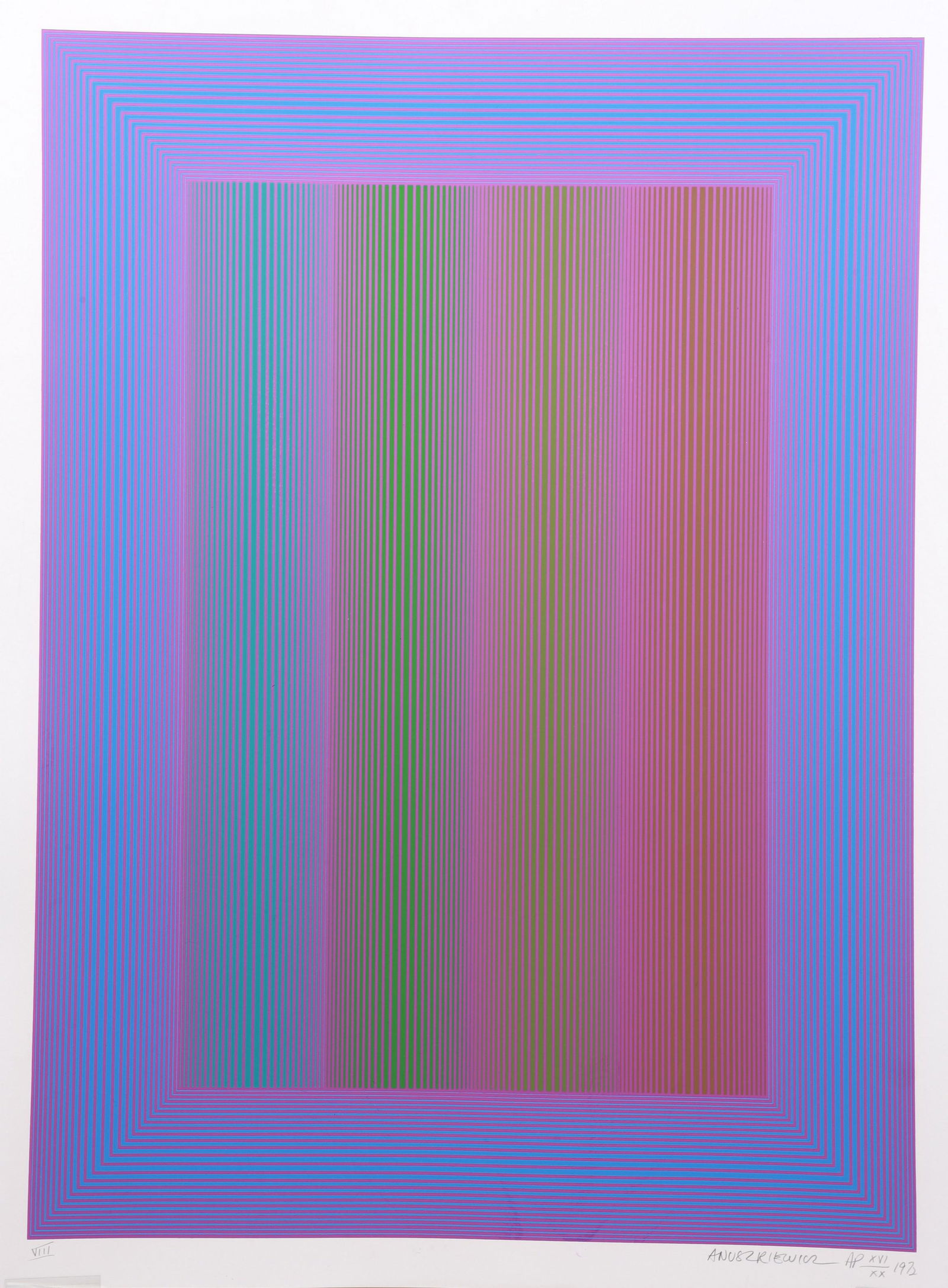 Richard Anuszkiewicz Op Art Abstract Silkscreen (1 of 5)