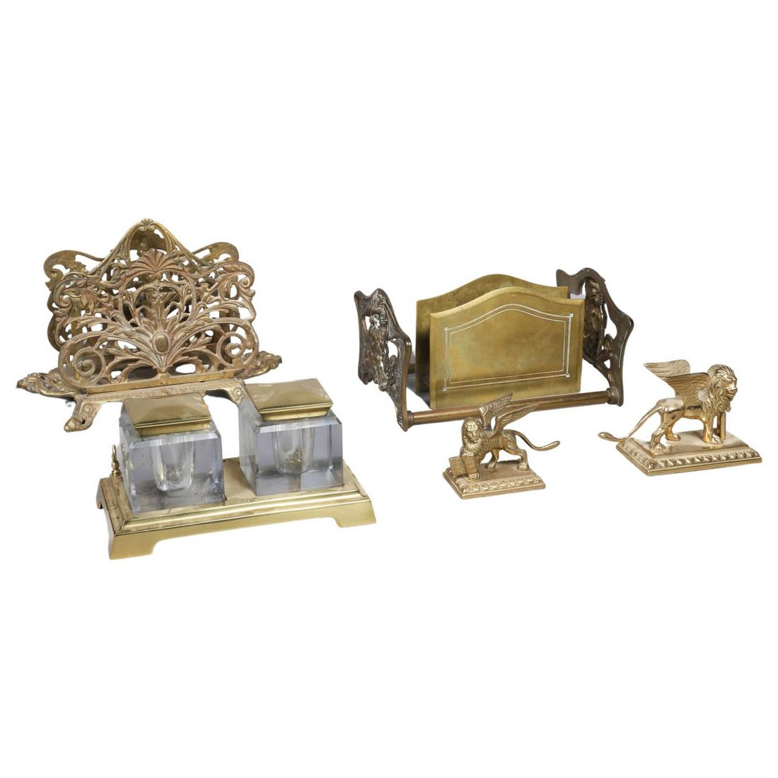 (5) Brass Letter Stands and Paperweights (1 of 6)