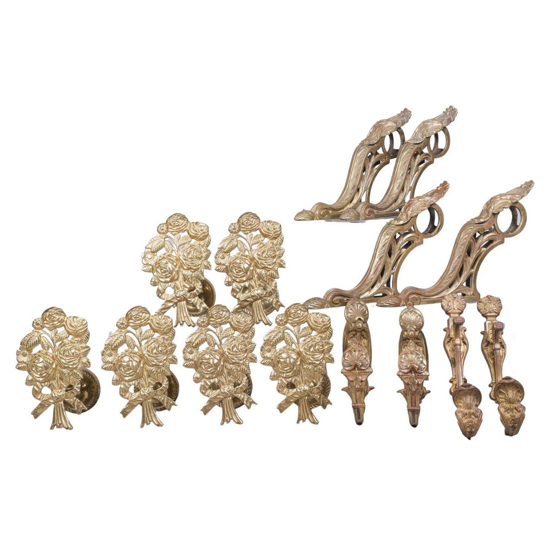 (14) Brass and Bronze Curtain Ties and Rod Brackets (1 of 3)