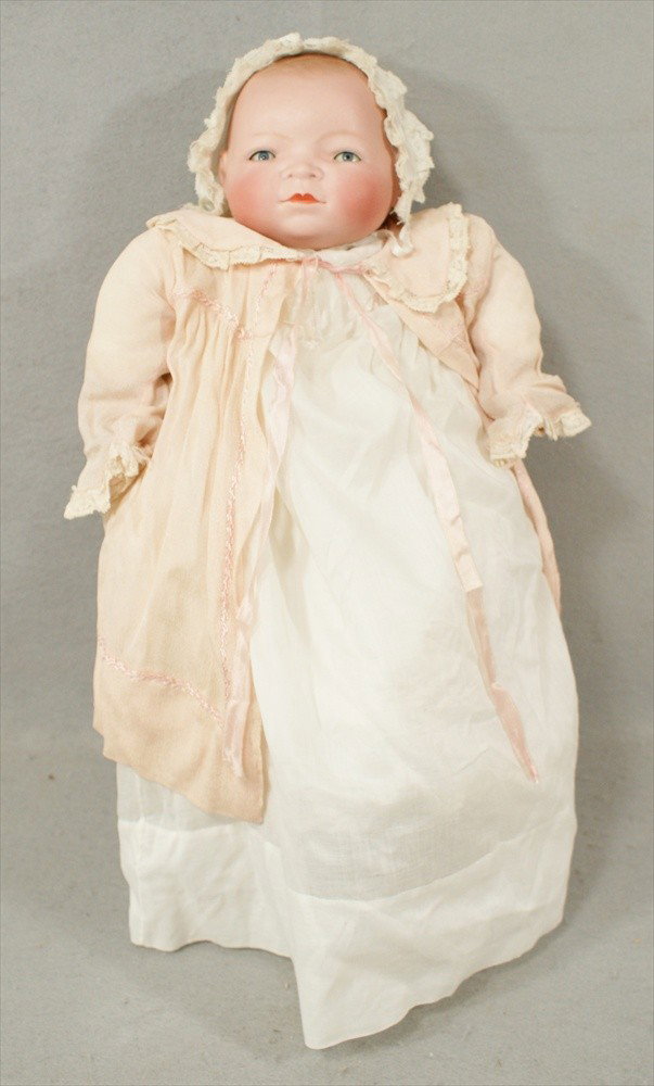 German Grace Putnam Bye Lo Baby Doll, cloth body, : German Grace Putnam Bye Lo Baby Doll, cloth body, sleepy eyes, bisque head, cracking to hands, 16" long.