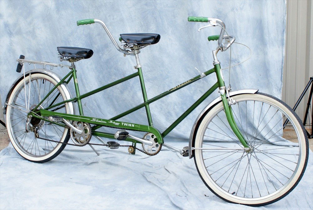 127 Green Tandem Schwinn bicycle, 1960's, Five Speed,