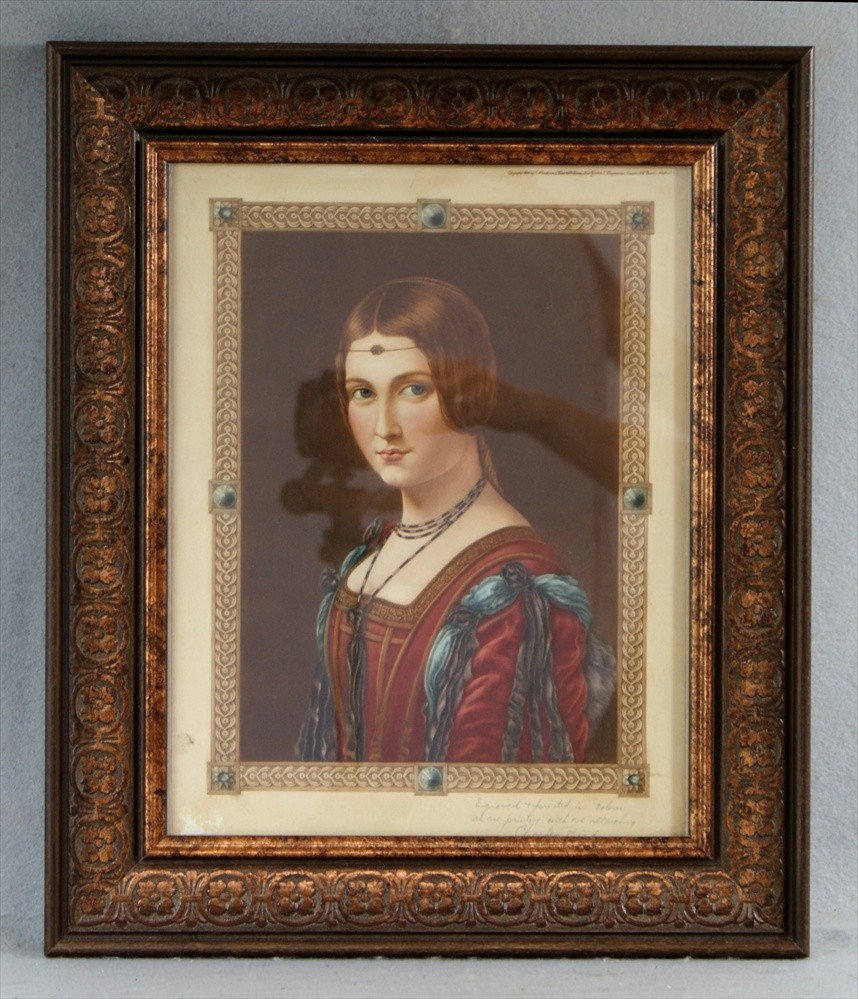 Charles Bird, Portrait of Lady, "Engraved & Print: Charles Bird, Portrait of Lady, "Engraved & Printed in colour at one printing with out retouching", 13-1/2" x 10-1/2", Signed LR.