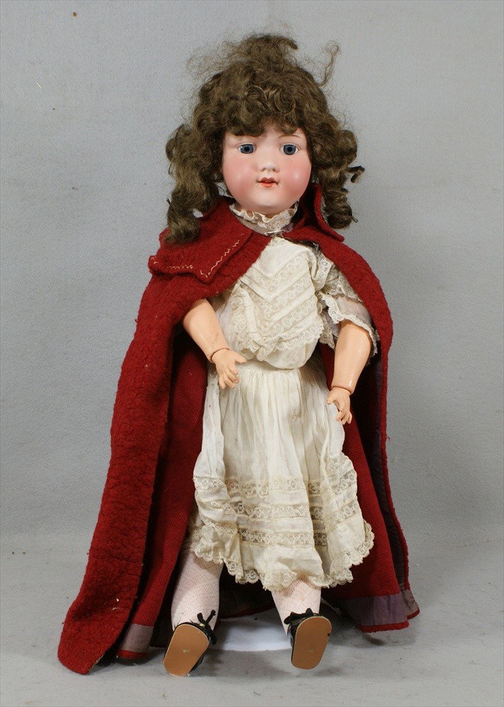 Armand Marseille Doll, "Germany 300 A 11 M", blue: Armand Marseille Doll, "Germany 300 A 11 M", blue eyes, antique clothing, 25" h.