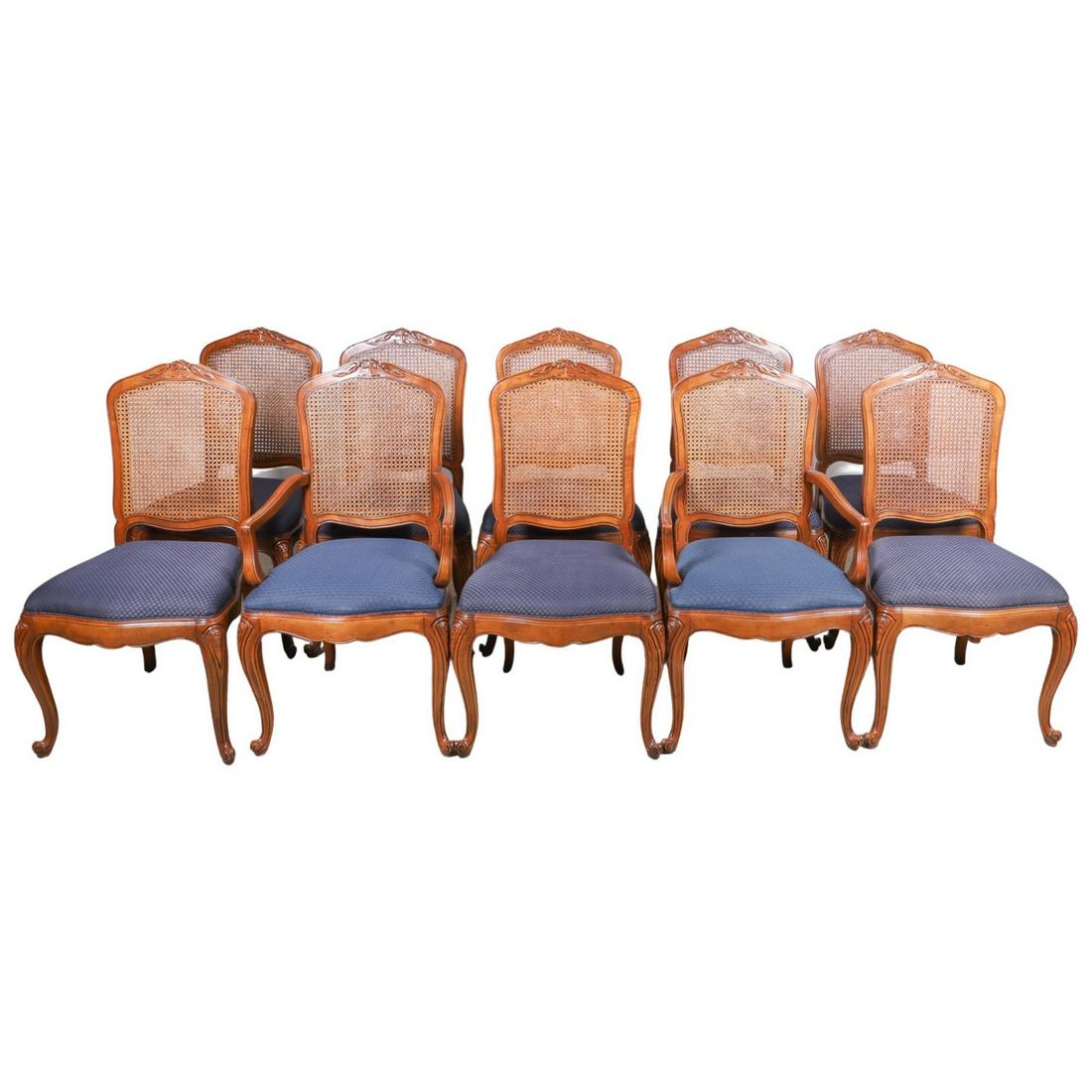 (10) Baker Louis XV style walnut finished dining chairs (1 of 4)
