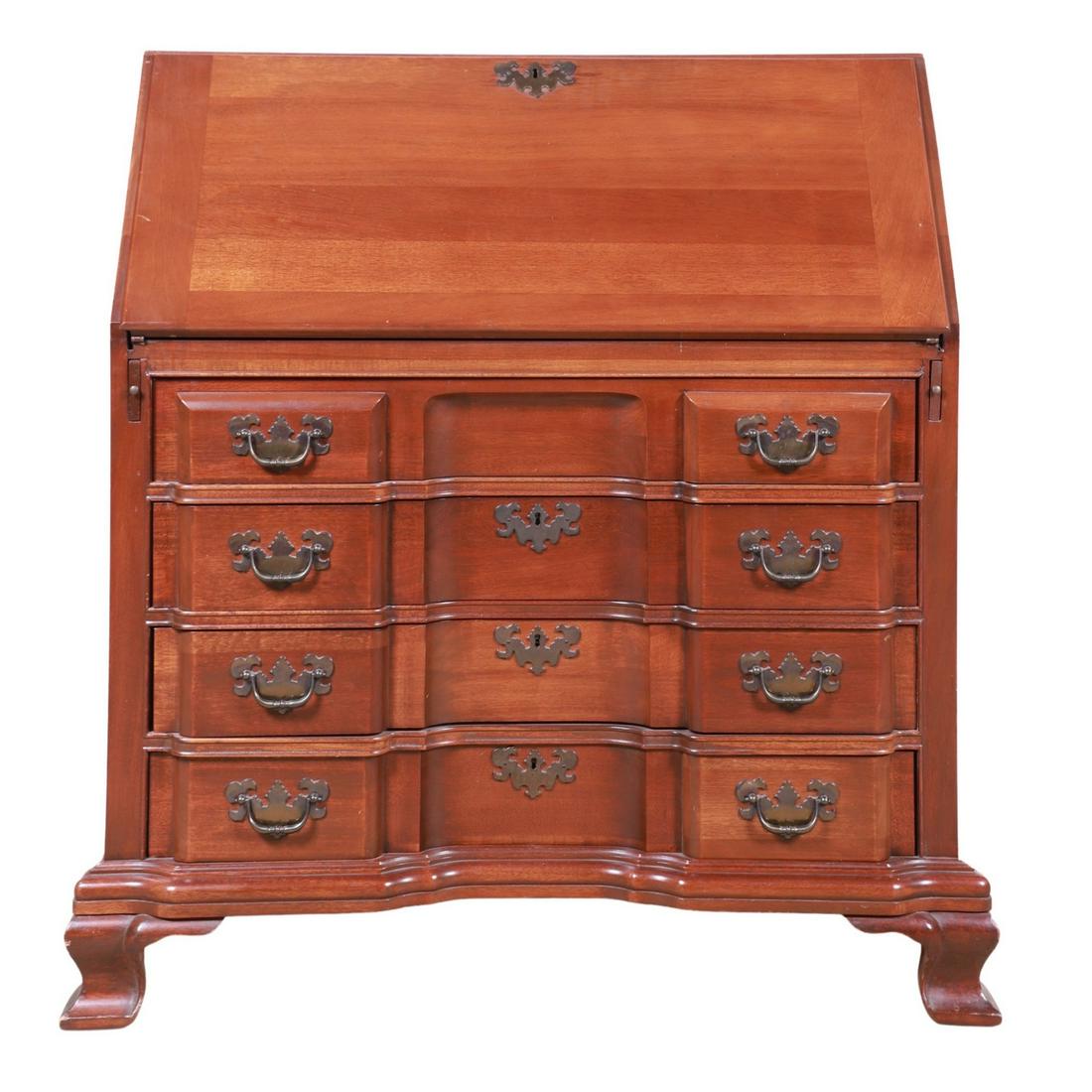 Maddox of Jamestown Mahogany block front slant front desk (1 of 4)