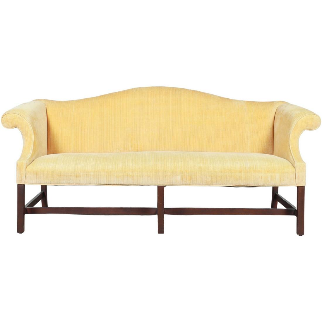 Henredon Chippendale style upholstered camelback sofa (1 of 3)