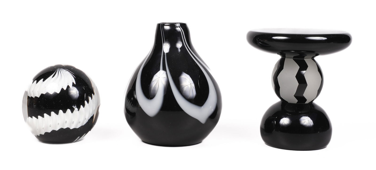 Art Glass Vase, Stand and Weight (1 of 2)