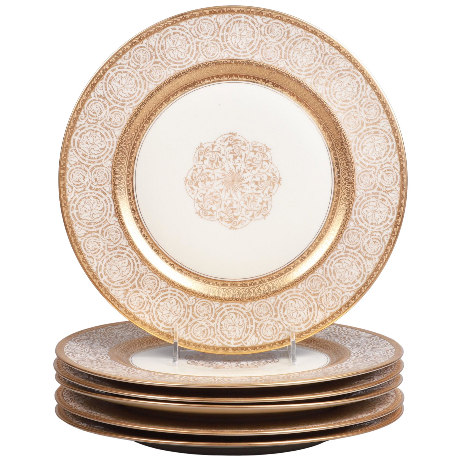 (6) Heinrich & Co Selb Bavaria Dinner Plates: (6) Heinrich and Co. Selb Bavaria dinner plates, #6304, retailed by John Wanamaker Phila. PA, 11" dia