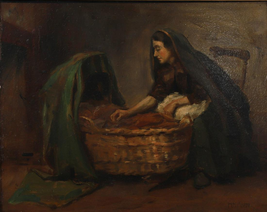 William Hanna Clarke Painting "Maternal Cares" (1 of 4)