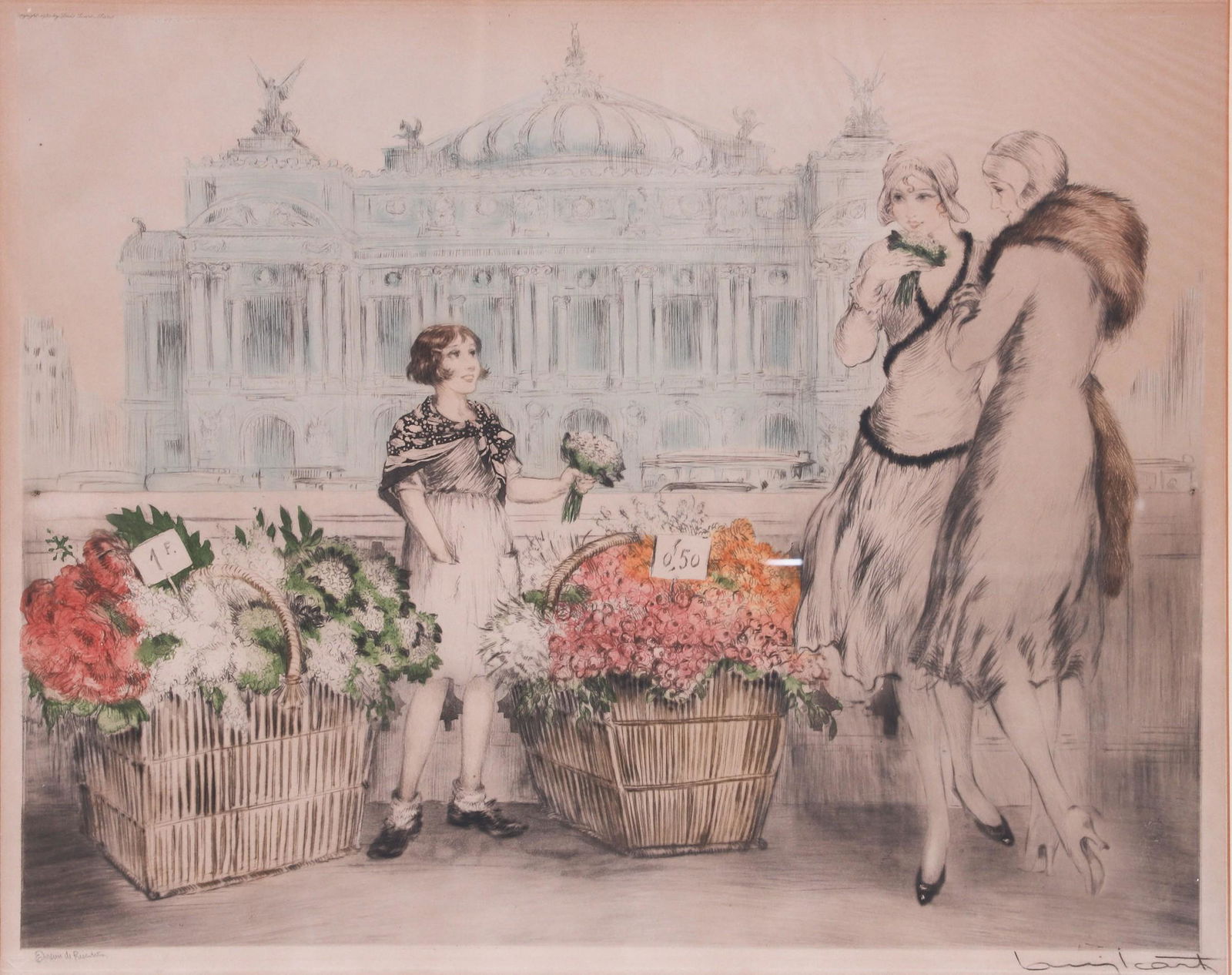 Louis Icart Fleurs de Paris or "Paris Flowers" (1 of 5)