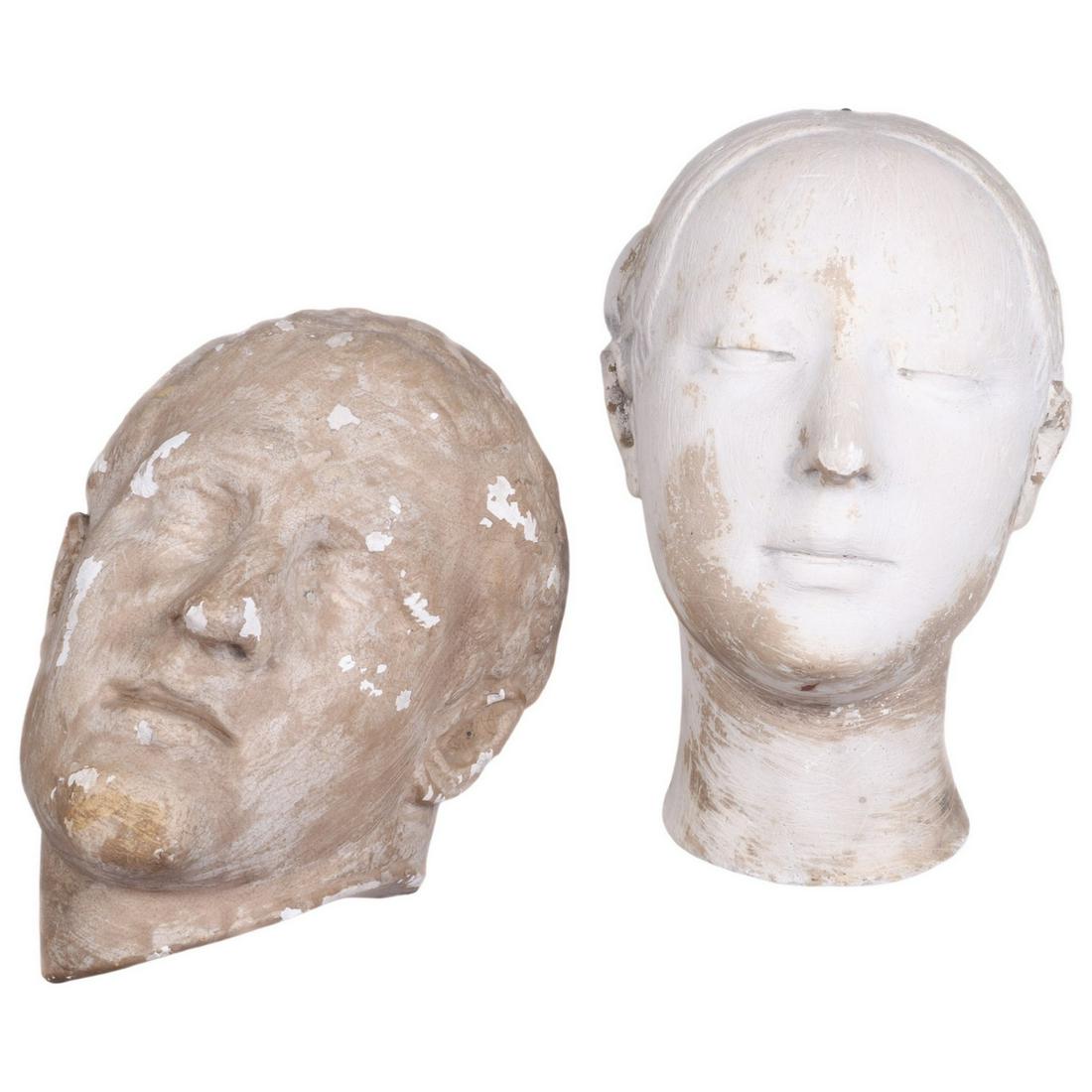 (2) Plaster Portrait Heads (1 of 2)