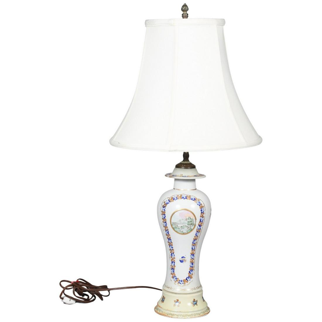 Chinese Export Porcelain Table Lamp (1 of 4)
