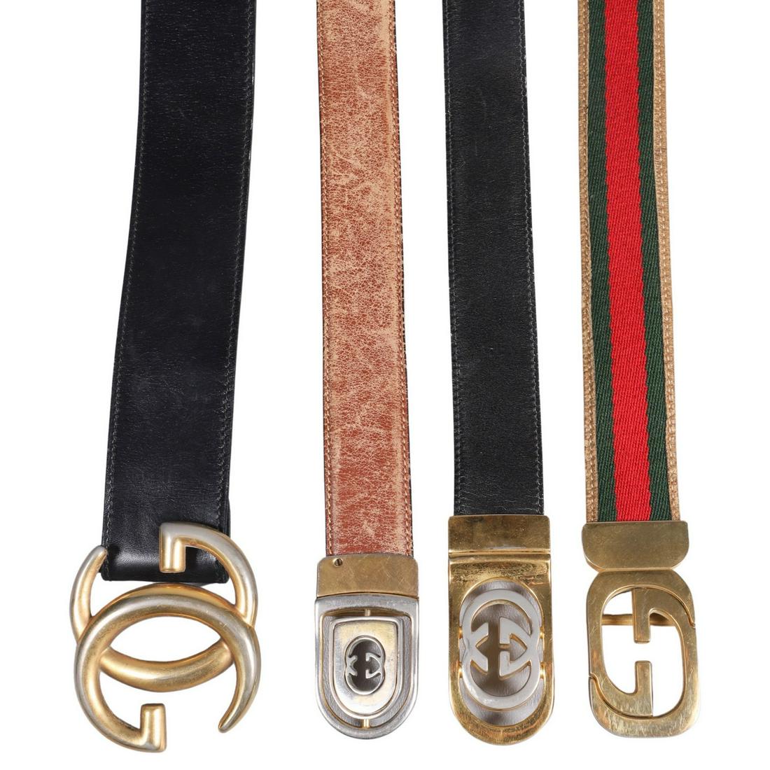(4) Vintage Gucci Leather Belts (1 of 3)