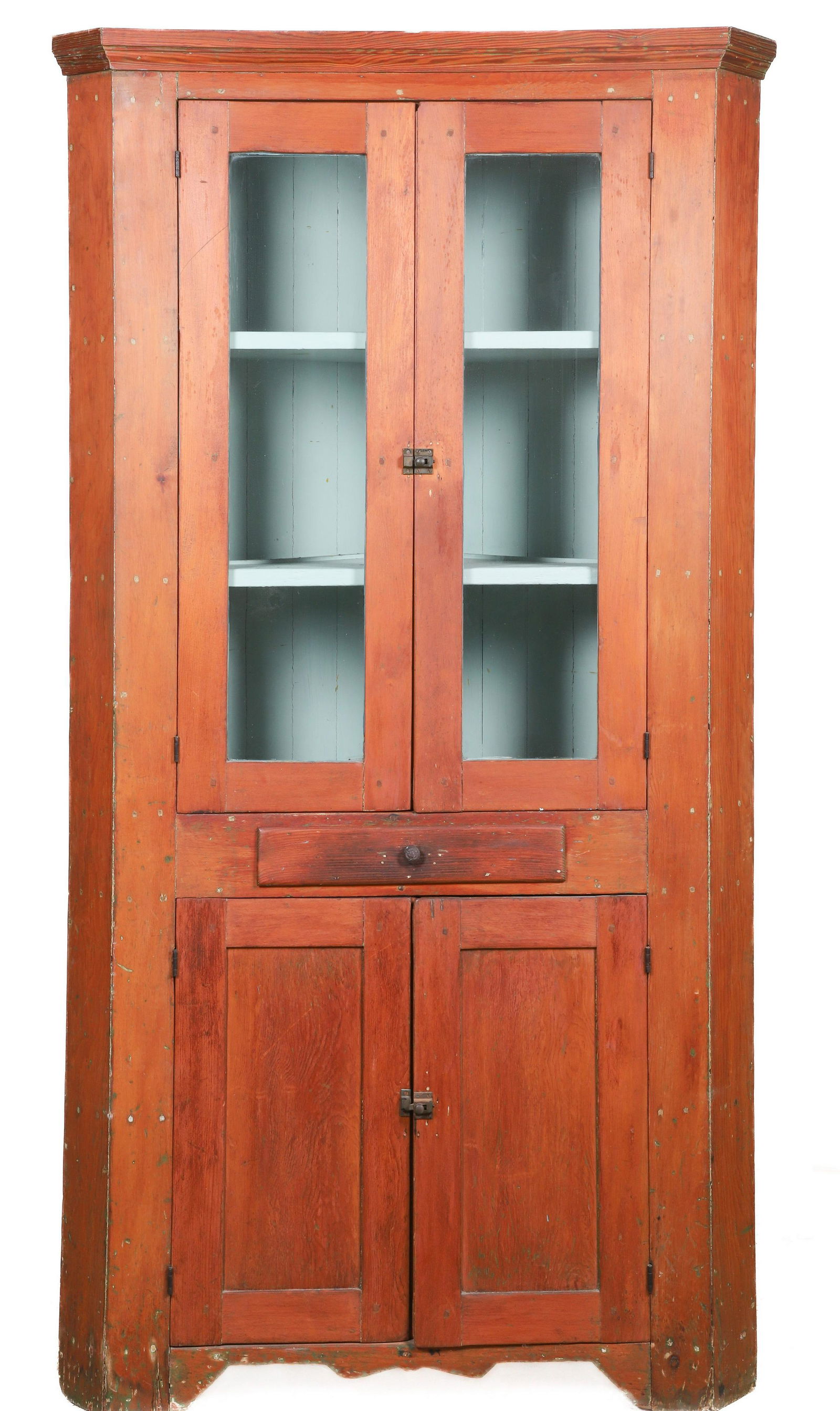 Pine paneled 1-pc corner cabinet (1 of 3)