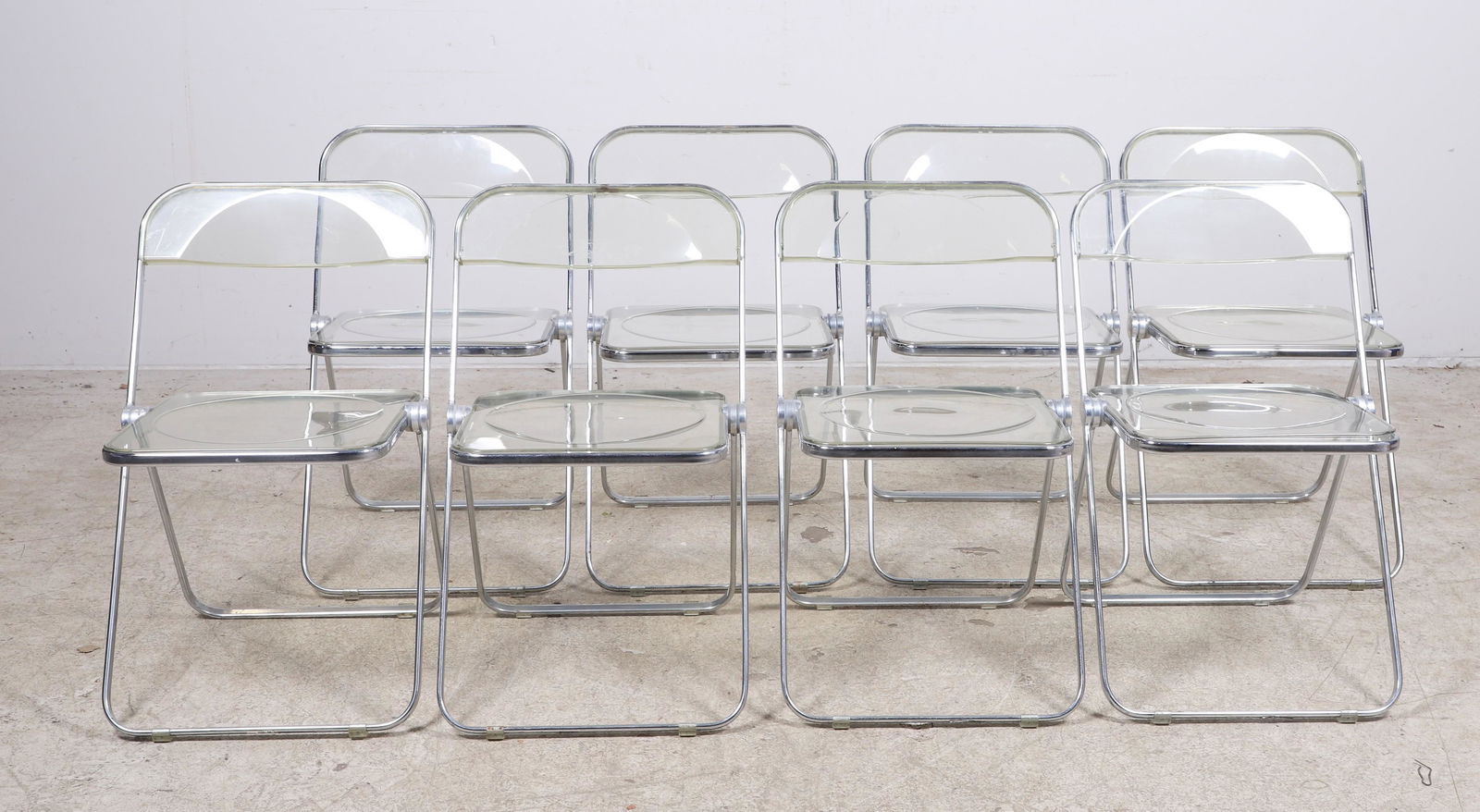 (8) Modern Design lucite and chrome folding chairs (1 of 4)