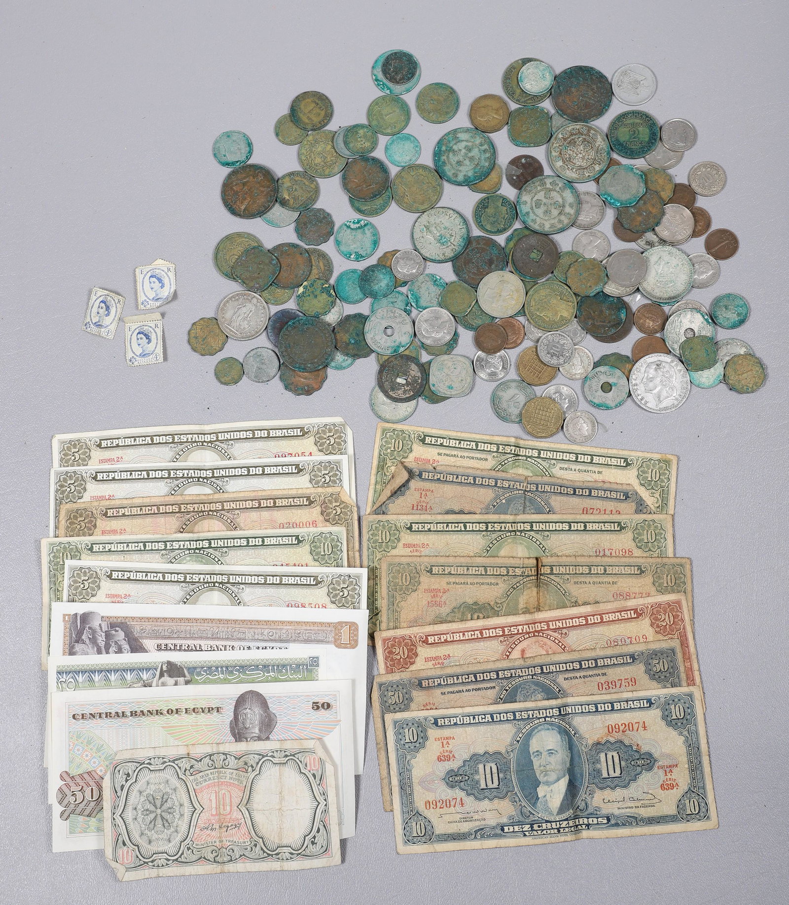 Lot of Foreign Money: Lot of foreign money, including Brazil, Egypt, France, Switzerland, Canada, India, China, and more
