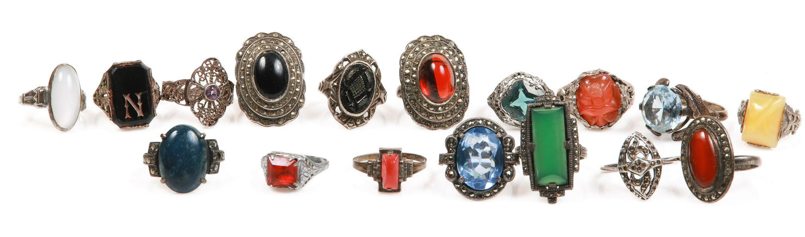 (17) Sterling Antique Rings (1 of 3)