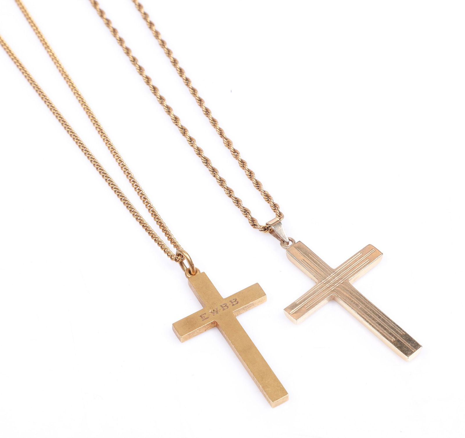 (2) 14K Gold Cross Necklaces (1 of 3)