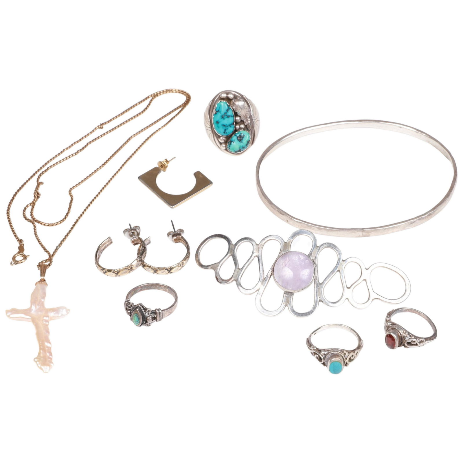 (4) Unmarked Silvertone Rings (1 of 3)