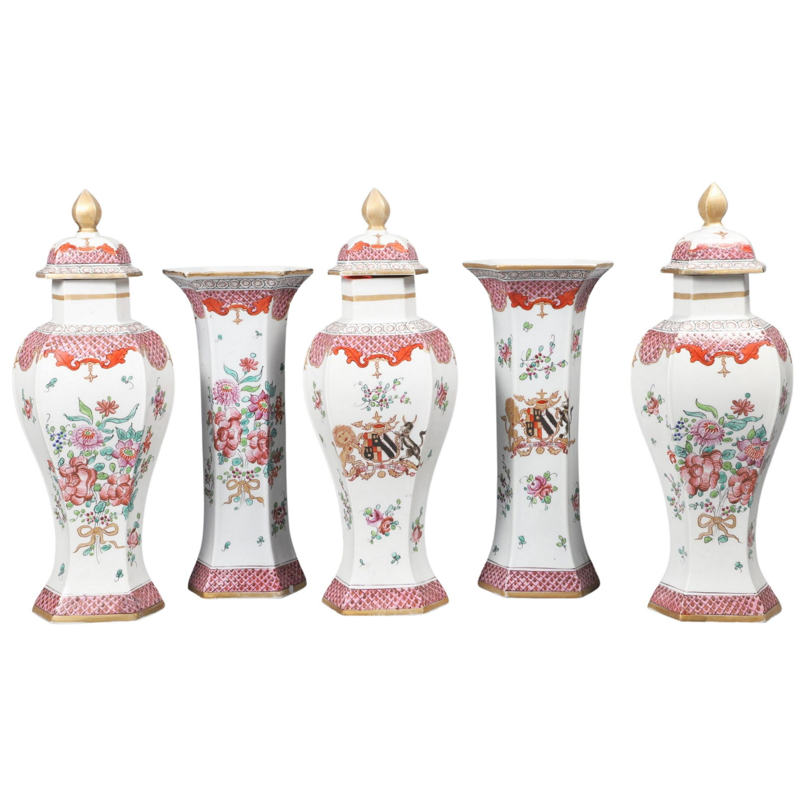 5-Piece Samson Armorial Porcelain Garniture Set (1 of 11)